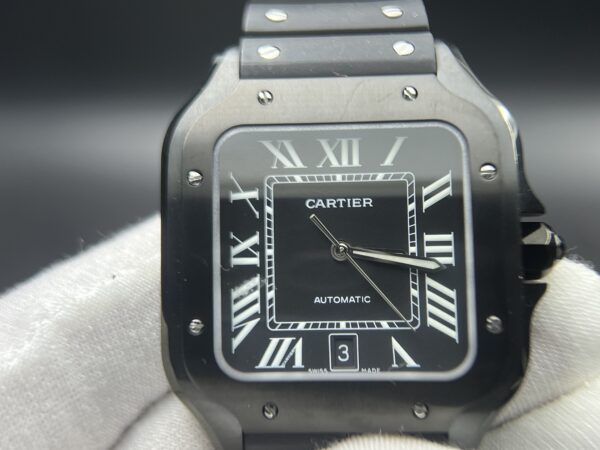 Santos de Cartier 40mm BVF 1:1 Best Edition PVD Black Dial on Black Rubber Strap MIYOTA 9015 - Image 8