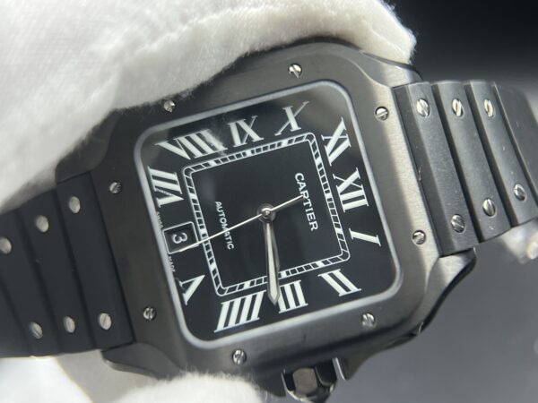 Santos de Cartier 40mm BVF 1:1 Best Edition PVD Black Dial on Black Rubber Strap MIYOTA 9015 - Image 10