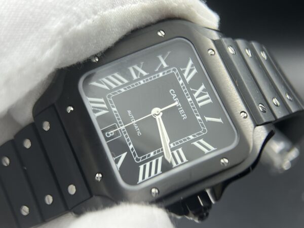 Santos de Cartier 40mm BVF 1:1 Best Edition PVD Black Dial on Black Rubber Strap MIYOTA 9015 - Image 11