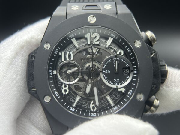 Hublot Big Bang Unico Ceramic BBF 1:1 Best Edition Black Skeleton Dial on Black Rubber Strap A1280 - Image 2