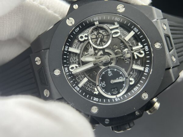 Hublot Big Bang Unico Ceramic BBF 1:1 Best Edition Black Skeleton Dial on Black Rubber Strap A1280 - Image 5