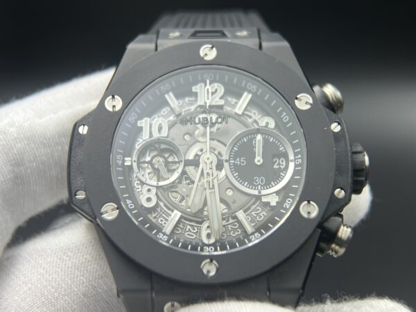 Hublot Big Bang Unico Ceramic BBF 1:1 Best Edition Black Skeleton Dial on Black Rubber Strap A1280 - Image 7