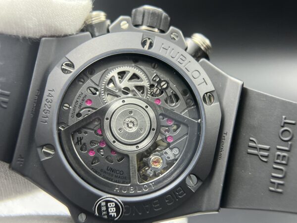 Hublot Big Bang Unico Ceramic BBF 1:1 Best Edition Black Skeleton Dial on Black Rubber Strap A1280 - Image 13