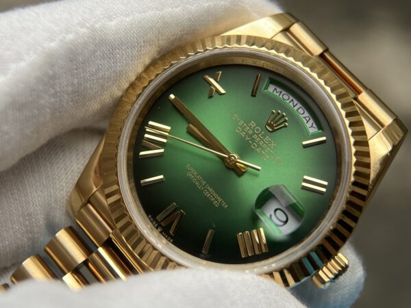 DayDate 228238 40mm QF 1:1  Green Gradient Dial Markers wrap 18K  gold(heavy version) - Image 10