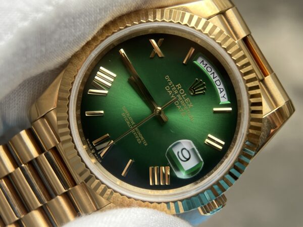 DayDate 228238 40mm QF 1:1  Green Gradient Dial Markers wrap 18K  gold(heavy version)