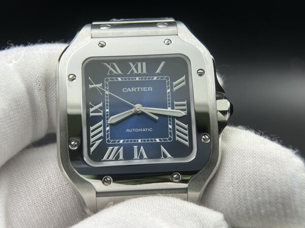 Santos de Cartier XL 35mm SS BVF 1:1 Best Edition Blue Dial on SS Bracelet MIYOTA 9015 - Image 8
