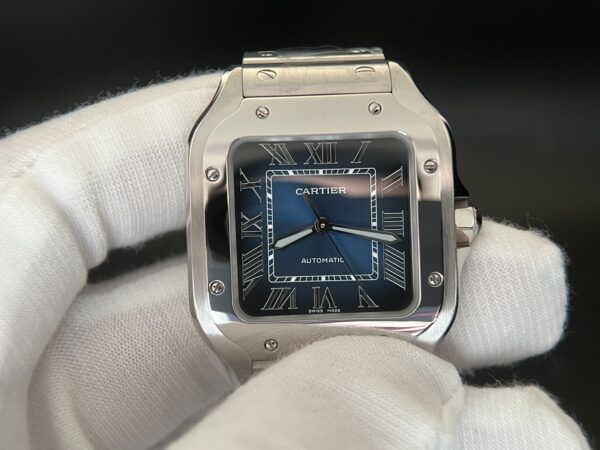Santos de Cartier XL 35mm SS BVF 1:1 Best Edition Blue Dial on SS Bracelet MIYOTA 9015 - Image 11