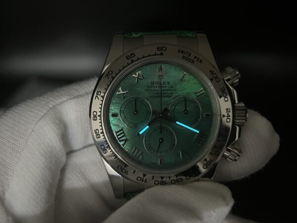 Daytona 116519 Best Edition Green Dial with Roman Markers and Green crocodile skin SA4130 - Image 11