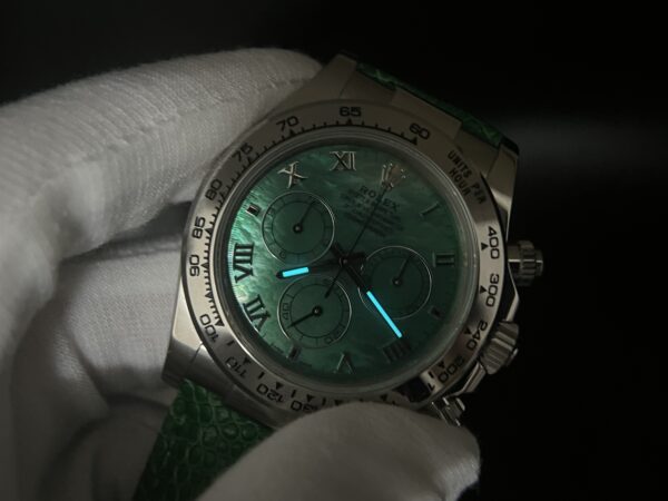 Daytona 116519 Best Edition Green Dial with Roman Markers and Green crocodile skin SA4130 - Image 12