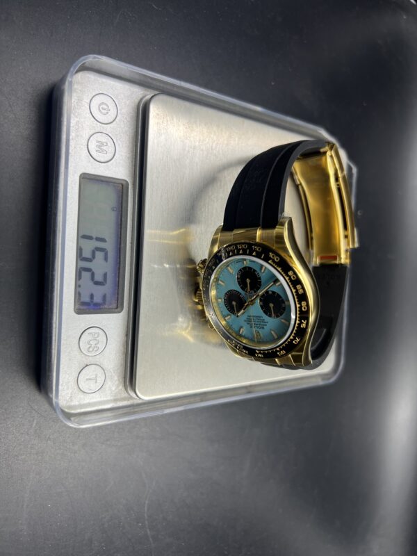 Daytona 126518LN Best Edition Tiffany Blue tungsten version 152 grams on Oysterflex Rubber Strap - Image 4